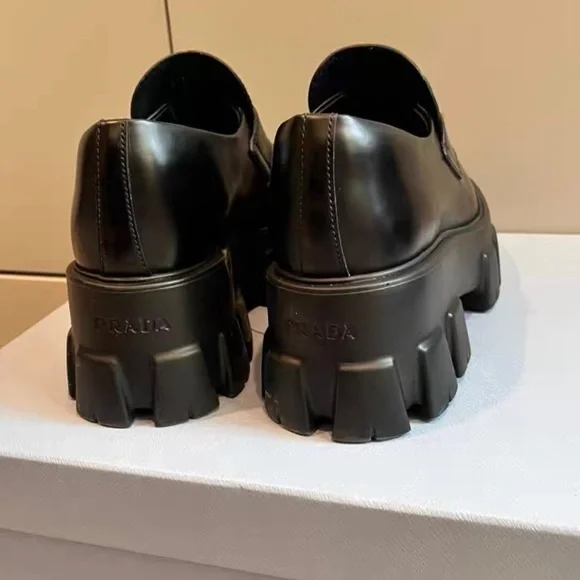 Prada Black Chunky Loafers - Picture 4 of 4